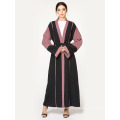 Newest islamic clothing soft quality polyester women dress dubai open abaya wholesale